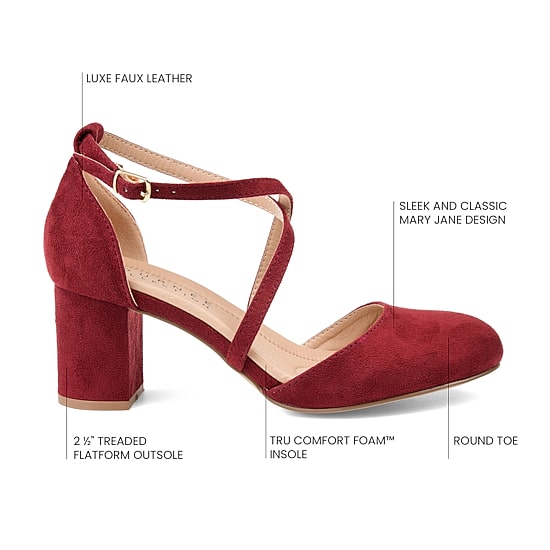 Journee Collection Foster Womens Pointed Closed Toe Block Heel Pumps