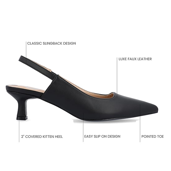 Journee Collection Paulina Womens Pointed Closed Toe Spool Heel Pumps