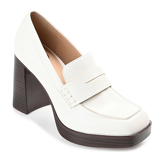Journee Collection Ezzey-Wd Womens Square Closed Toe Stacked Heel Pumps