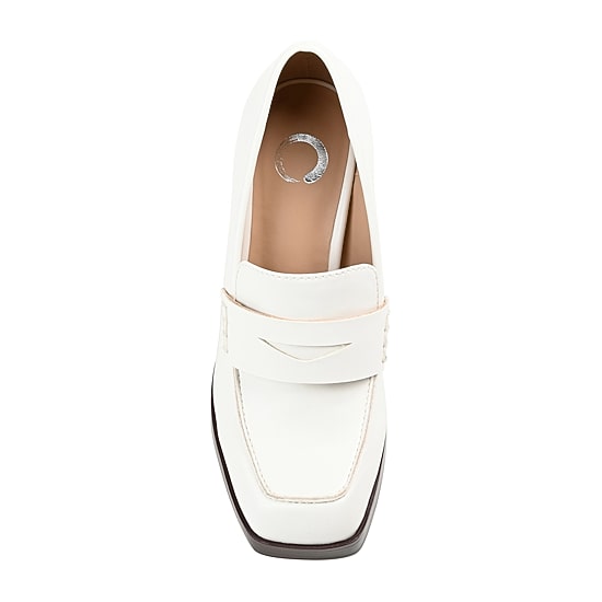 Journee Collection Ezzey-Wd Womens Square Closed Toe Stacked Heel Pumps