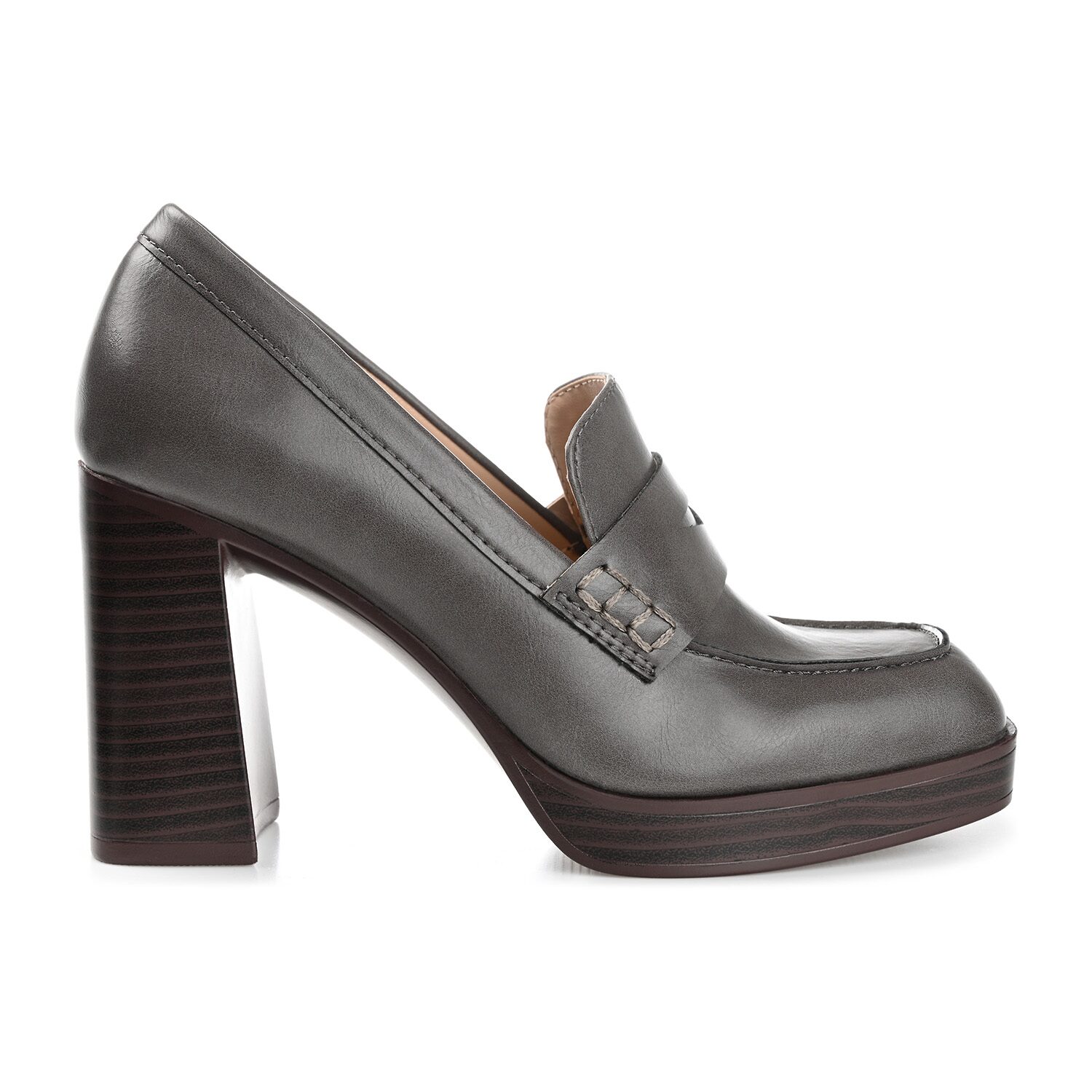 Journee Collection Ezzey-Wd Womens Square Closed Toe Stacked Heel Pumps