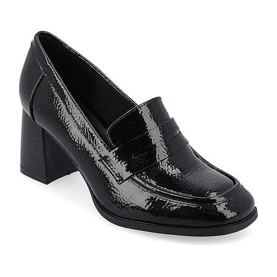 Journee Collection Malleah Womens Square Closed Toe Stacked Heel Pumps