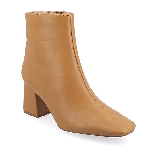 Journee Collection Womens Haylinn Block Heel Booties, 10 Wide, Brown