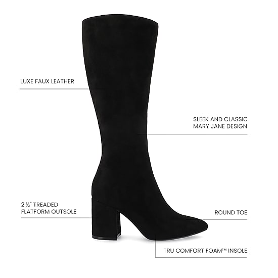 Journee Collection Womens Ameylia Block Heel Dress Boots