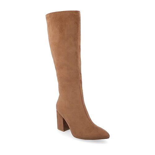 Journee Collection Womens Ameylia Block Heel Dress Boots, 11 Wide, Brown