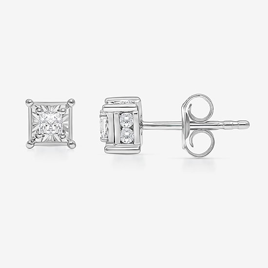 (I / I1) 1/2 CT. T.W. Lab-Grown White Diamond 10K White Gold Round Stud Earrings