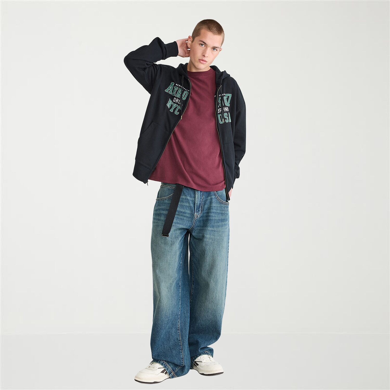 AEROPOSTALE Mens Long Sleeve Zipper Hoodie