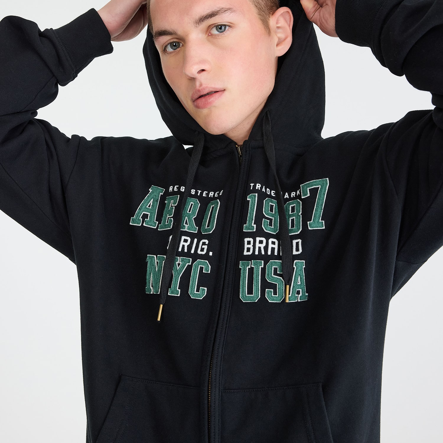 AEROPOSTALE Mens Long Sleeve Zipper Hoodie