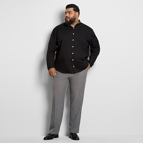 Van Heusen Everyday Defense Mens Straight Fit Big and Tall Dress Flat Front Pant