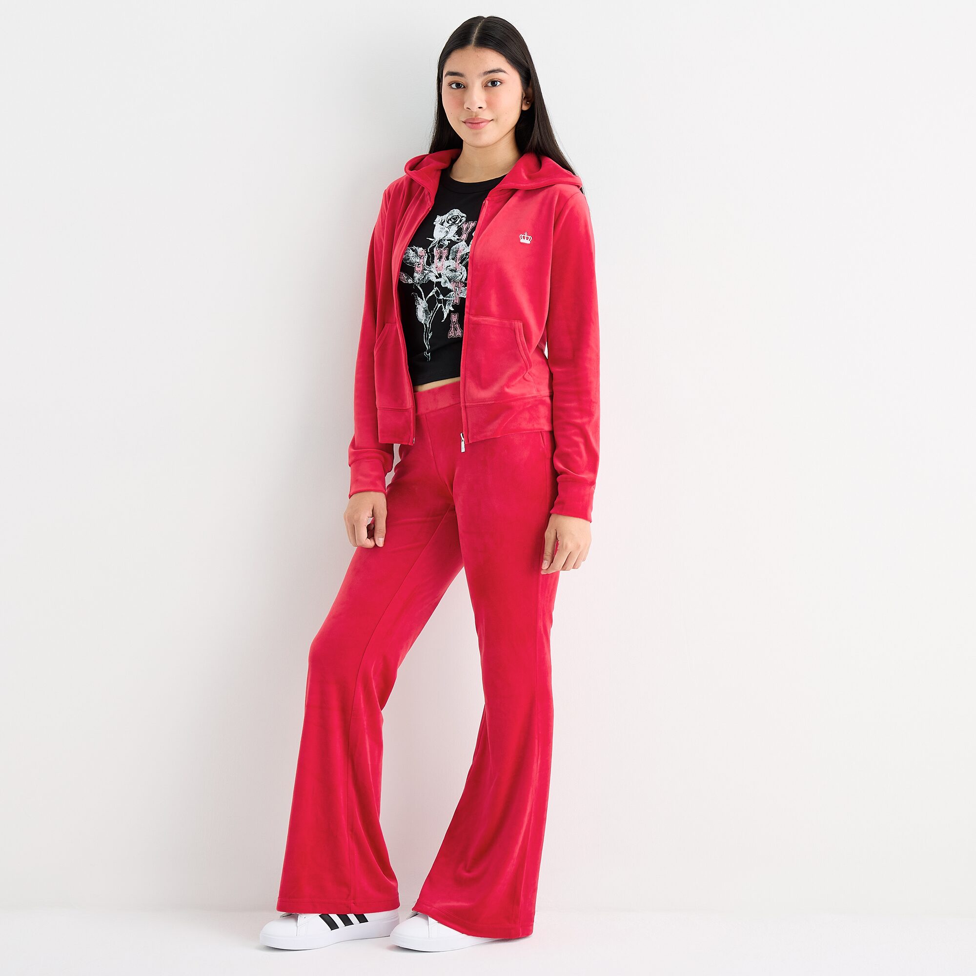 Juicy By Juicy Couture Womens Juniors Hooded Lightweight Track Jacket