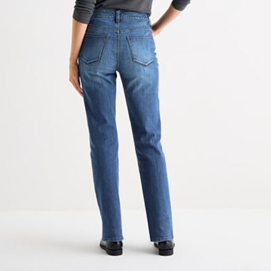 St. John's Bay Womens Mid Rise Straight Leg Jean