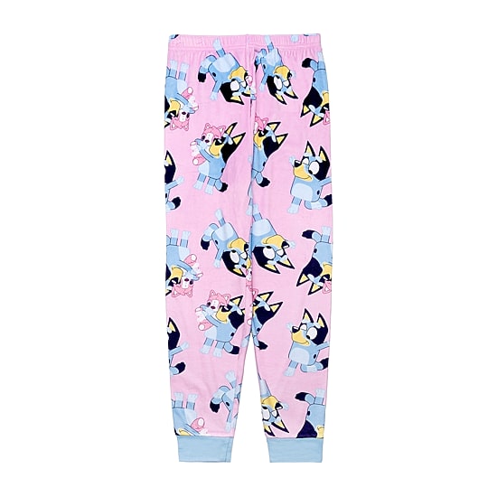 Little & Big Kid Girls Bluey Velour Crew Neck Long Sleeve 2-pc. Pajama Set