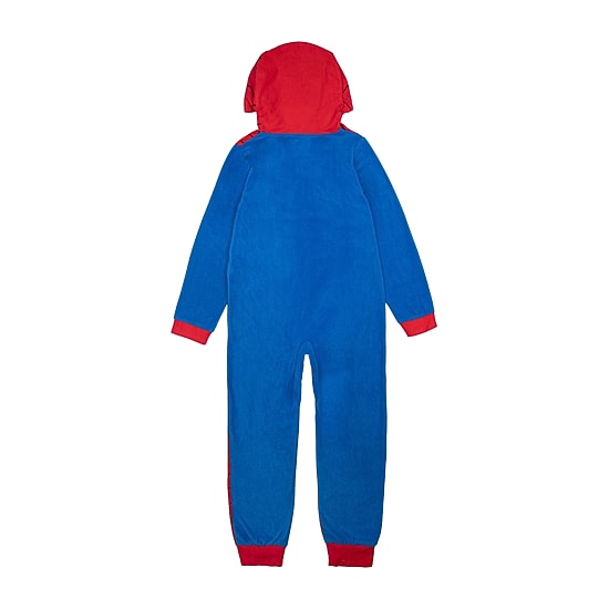 Disney Collection Little & Big Kid Boys Marvel Spiderman Microfleece Hooded Long Sleeve One Piece Pajama