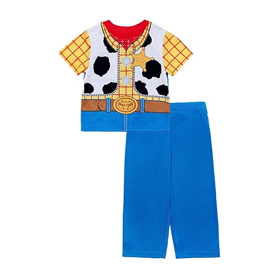 Disney Collection Toddler Boys Toy Story Woody Crew Neck Short Sleeve 2-pc. Pajama Set