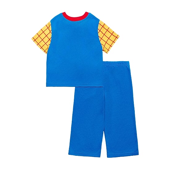 Disney Collection Toddler Boys Toy Story Woody Crew Neck Short Sleeve 2-pc. Pajama Set