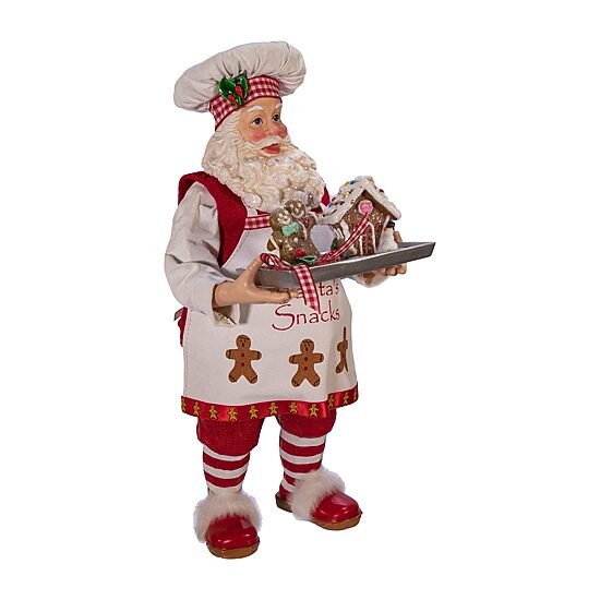 Kurt Adler 11-Inch Fabriché Gingerbread Chef Santa