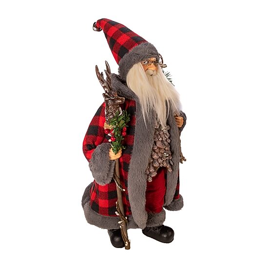 Kurt Adler 18-Inch Kringle Klaus Red And Gray Christmas Santa Figurine