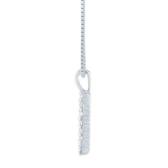 (G-H / Si1-Si2) Womens 1/4 CT. T.W. Lab Grown White Diamond Sterling Silver Heart 18 Inch Pendant Necklace