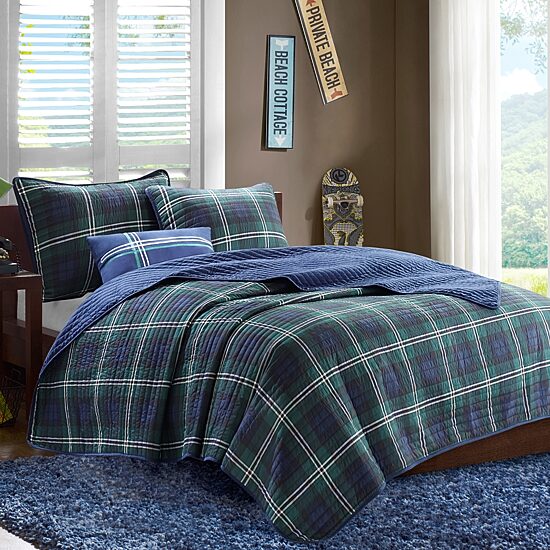 Mi Zone Cameron Antimicrobial Plaid Comforter Set with decorative pillow