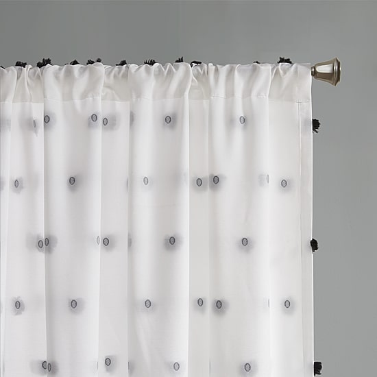 Intelligent Design Lauren Rod Pocket Embellished Sheer Single Curtain Panel