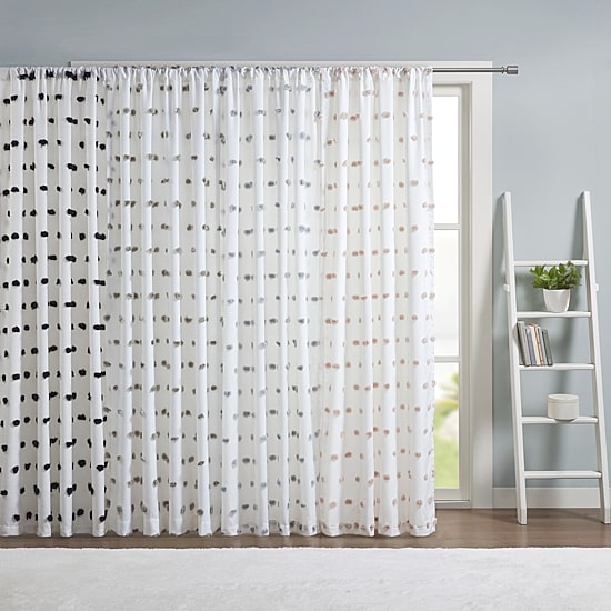 Intelligent Design Lauren Rod Pocket Embellished Sheer Single Curtain Panel