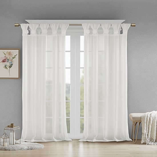 Madison Park Florah Tab Top Sheer Single Curtain Panel