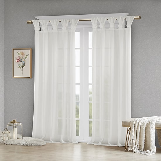Madison Park Florah Tab Top Sheer Single Curtain Panel
