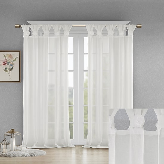 Madison Park Florah Tab Top Sheer Single Curtain Panel