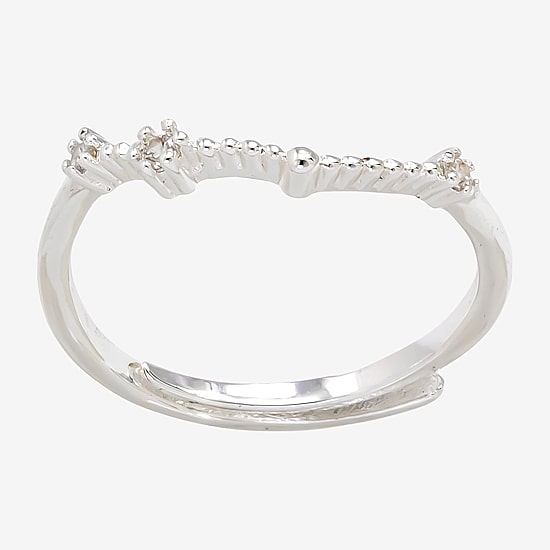 Sparkle Allure Zodiac Womens Cubic Zirconia Pure Silver Over Brass Band