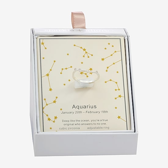 Sparkle Allure Zodiac Womens Cubic Zirconia Pure Silver Over Brass Band