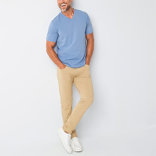 Stylus 5 Pocket Mens Slim Fit Flat Front Pant