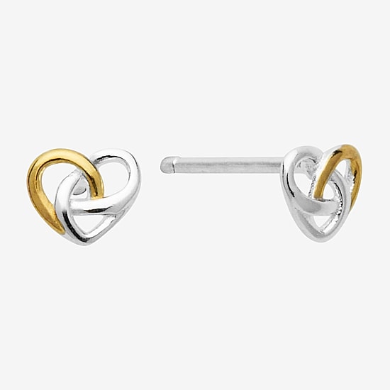 Itsy Bitsy 14K Gold Over Silver Sterling Silver 4.5mm Heart Stud Earrings