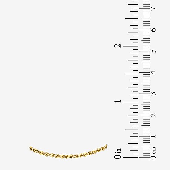 Womens 10K Gold 9 Inch Hollow Rope Ankle Bracelet