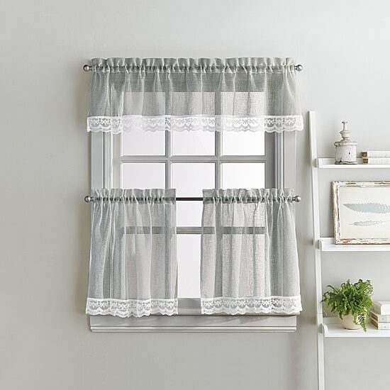 CHF Delicate Lace 3-pc. Rod Pocket Window Tier