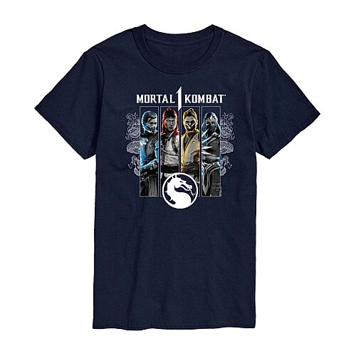 Mens Short Sleeve Mortal Kombat Graphic T-Shirt, Small, Blue