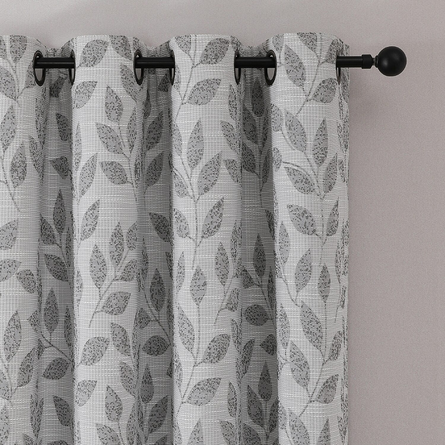 Max Blackout Leaf Reversible Grommet Top Energy Saving 100% Single Curtain Panel