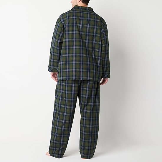 Stafford Modal Mens Long Sleeve 2-pc. Big Pajama Set