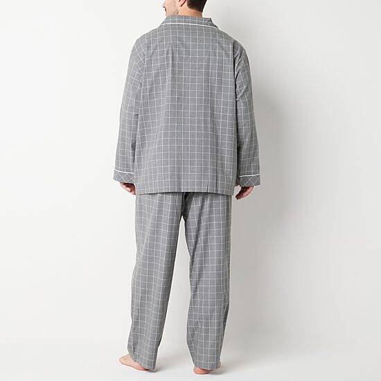 Stafford Modal Mens Long Sleeve 2-pc. Big Pajama Set