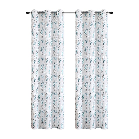 Regal Home Isla Printed Grommet Top Energy Saving Blackout Set of 2 Curtain Panel