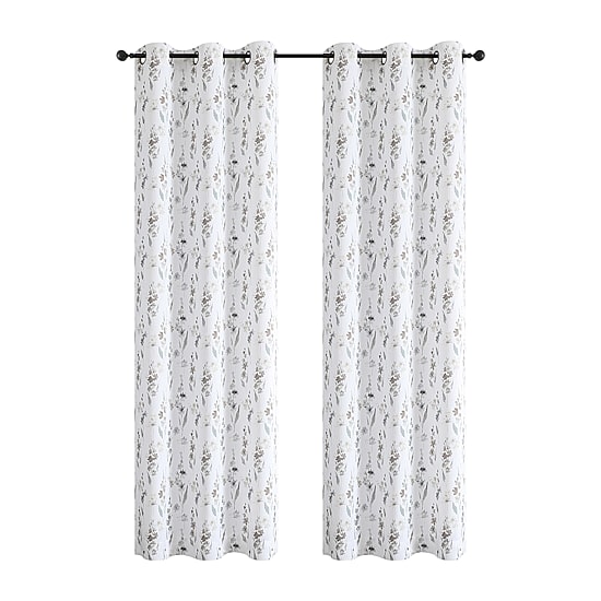 Regal Home Isla Printed Grommet Top Energy Saving Blackout Set of 2 Curtain Panel