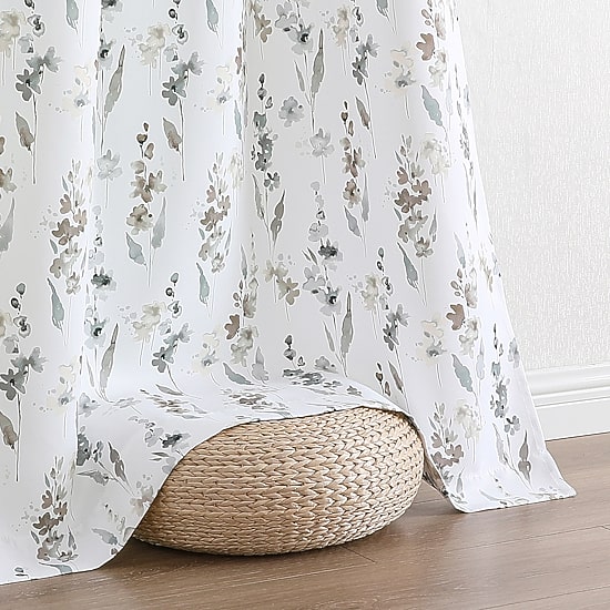 Regal Home Isla Printed Grommet Top Energy Saving Blackout Set of 2 Curtain Panel