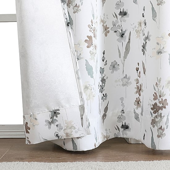 Regal Home Isla Printed Grommet Top Energy Saving Blackout Set of 2 Curtain Panel