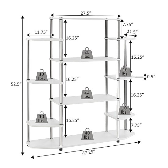Convenience Concepts Designs2go Office And Library Collection 10-Shelf Bookcase