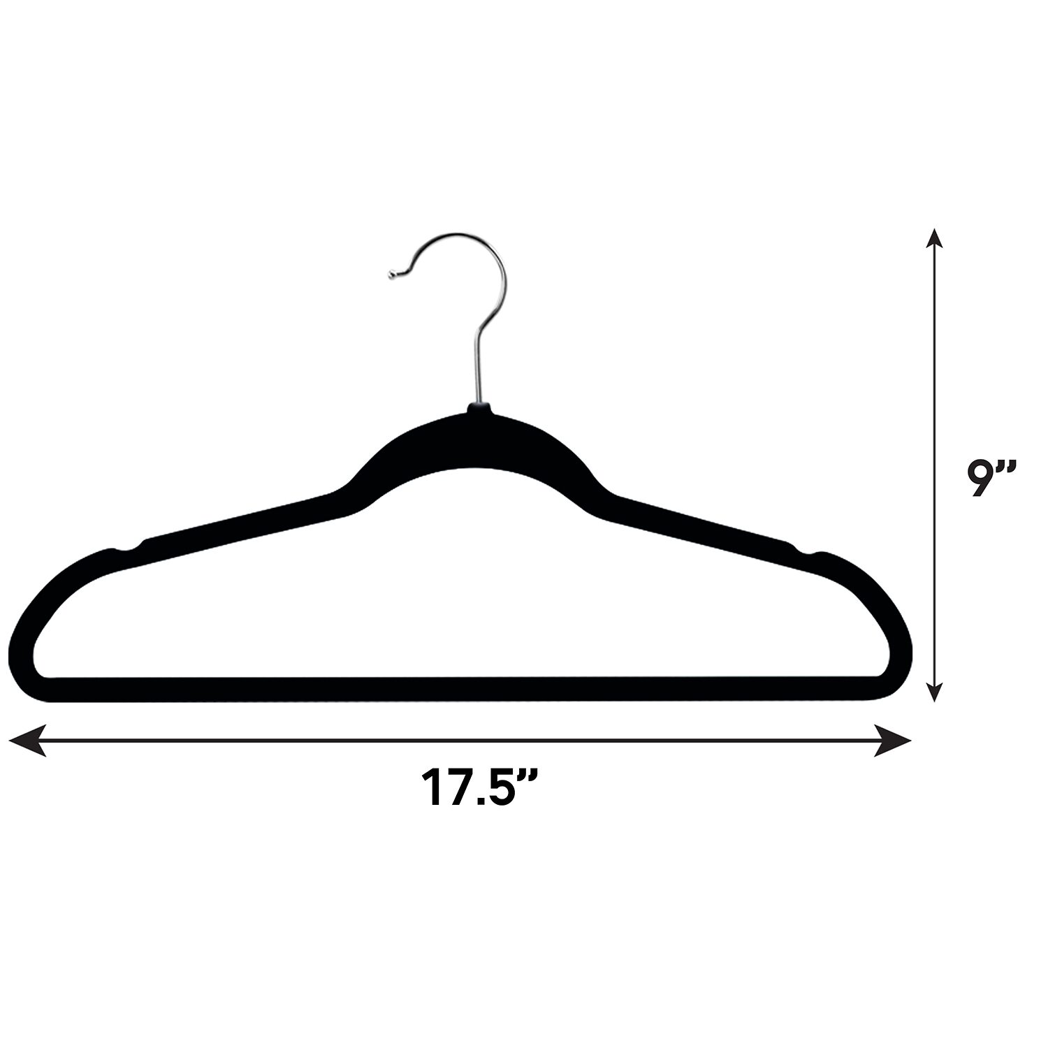 Elama Velvet Slim Profile Heavy Duty Felt 100-pc. Plastic Hangers