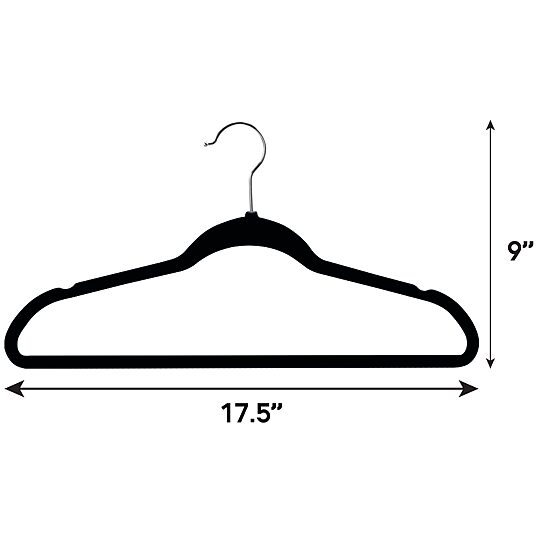 Elama Velvet Slim Profile Heavy Duty Felt 100-pc. Plastic Hangers