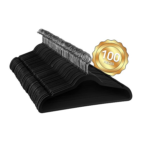 Elama Velvet Slim Profile Heavy Duty Felt 100-pc. Plastic Hangers