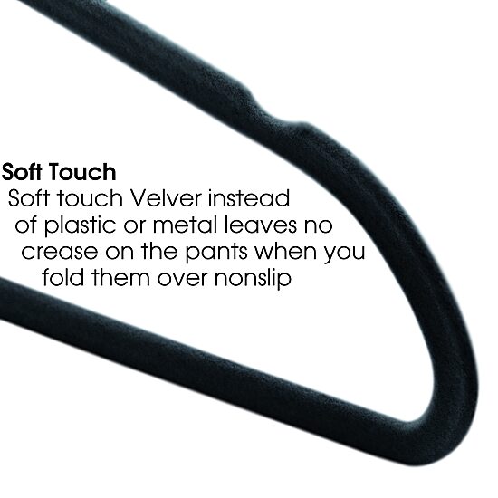 Elama Velvet Slim Profile Heavy Duty Felt 100-pc. Plastic Hangers