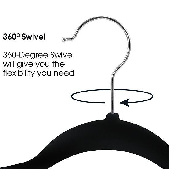 Elama Velvet Slim Profile Heavy Duty Felt 100-pc. Plastic Hangers