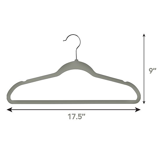 Elama Velvet Slim Profile Heavy Duty Felt 100-pc. Plastic Hangers