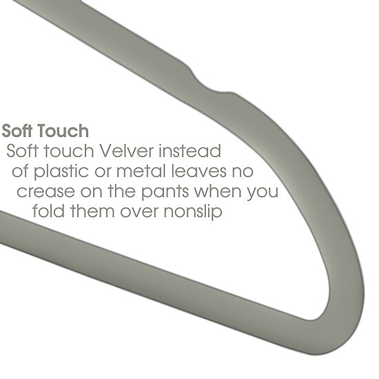 Elama Velvet Slim Profile Heavy Duty Felt 100-pc. Plastic Hangers
